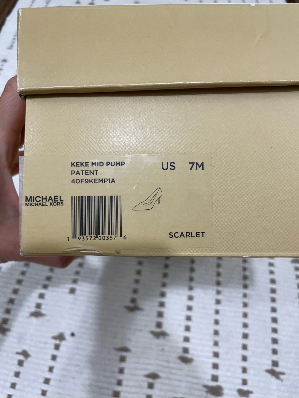 Michael Kors Keke Mid Pump - Patent Leather - Scarlet - Size 7